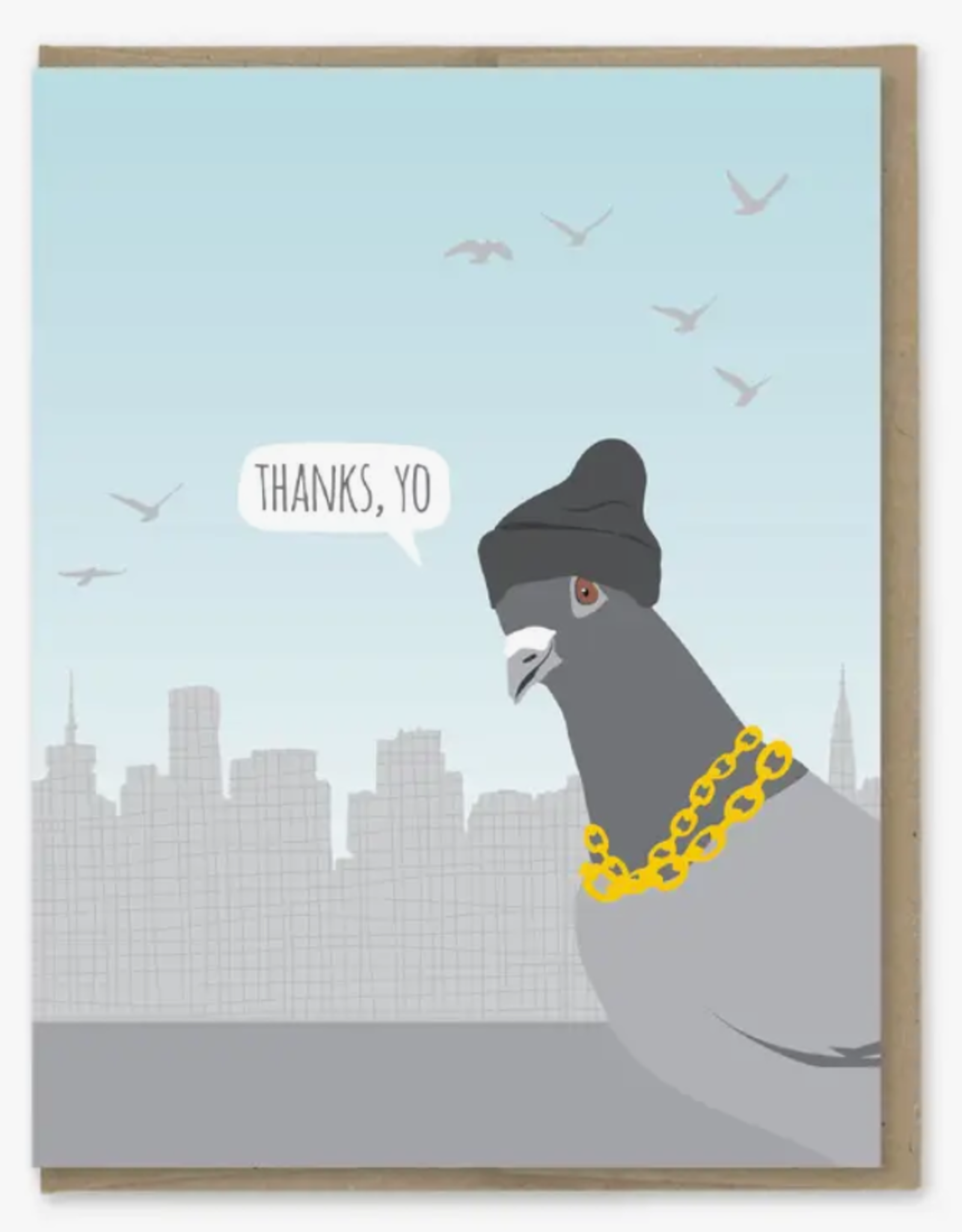 Modern Printed Matter Card - Thank You: Thanks Yo Pigeon