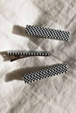 Nat & Noor Hair Clip Set of 3: Flora B + W Checkered