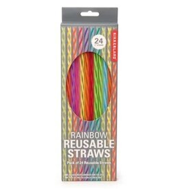 Kikkerland Reusable Straws - Rainbow: 24 pack