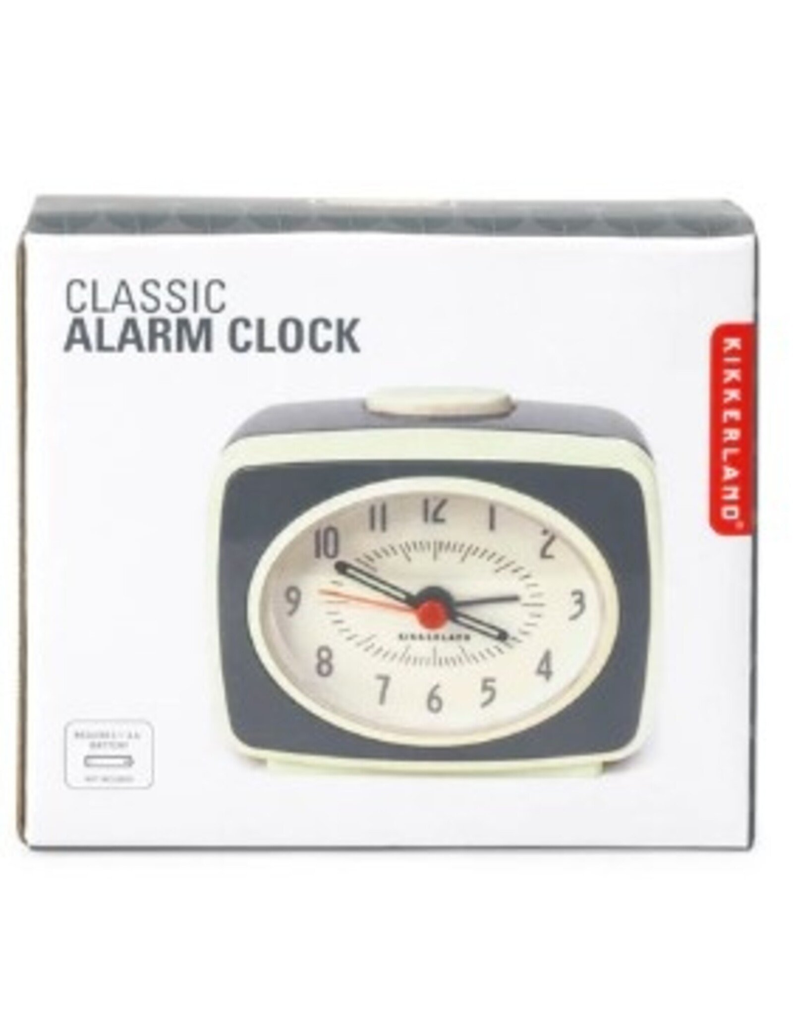 Kikkerland Alarm Clock -  Classic small grey