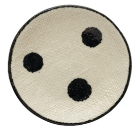 Creative Co-Op Small Dish - Black and White 3 Dots
