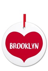 Rock Scissor Paper Ornament: Ceramic - Red Heart "Brooklyn"