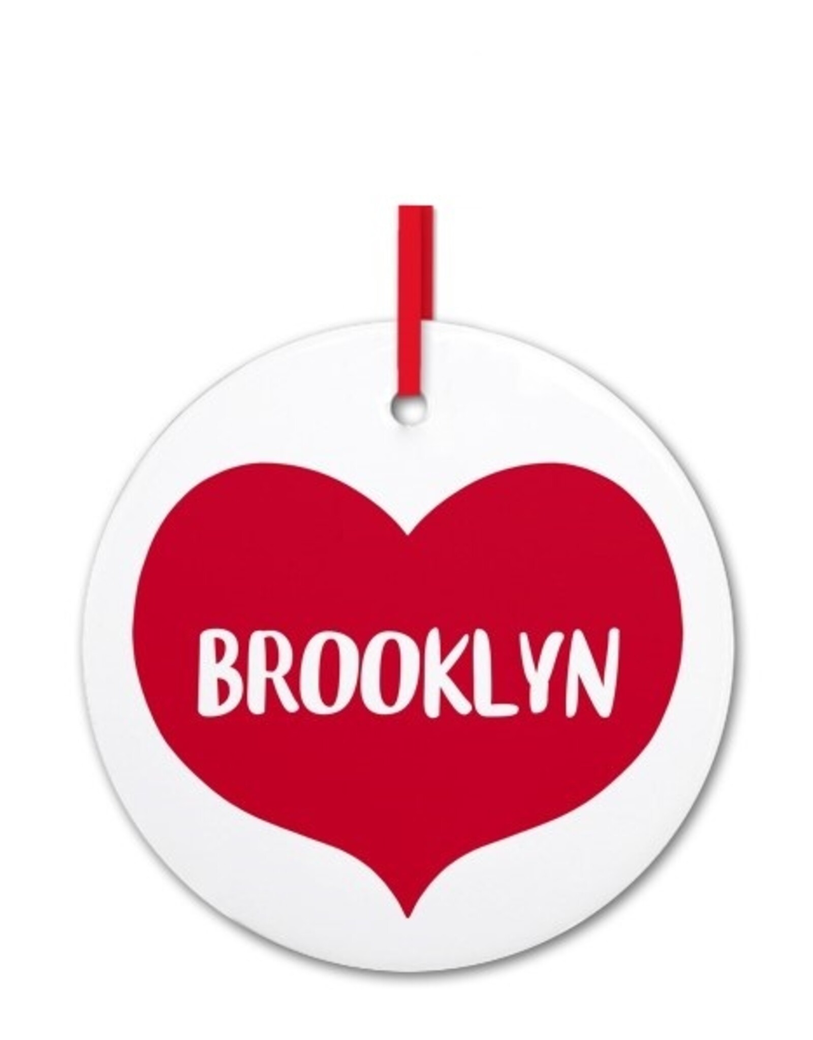 Rock Scissor Paper Ornament: Ceramic - Red Heart "Brooklyn"