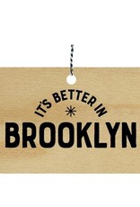 Rock Scissor Paper Ornament: Wood - "It's Better in Brooklyn"