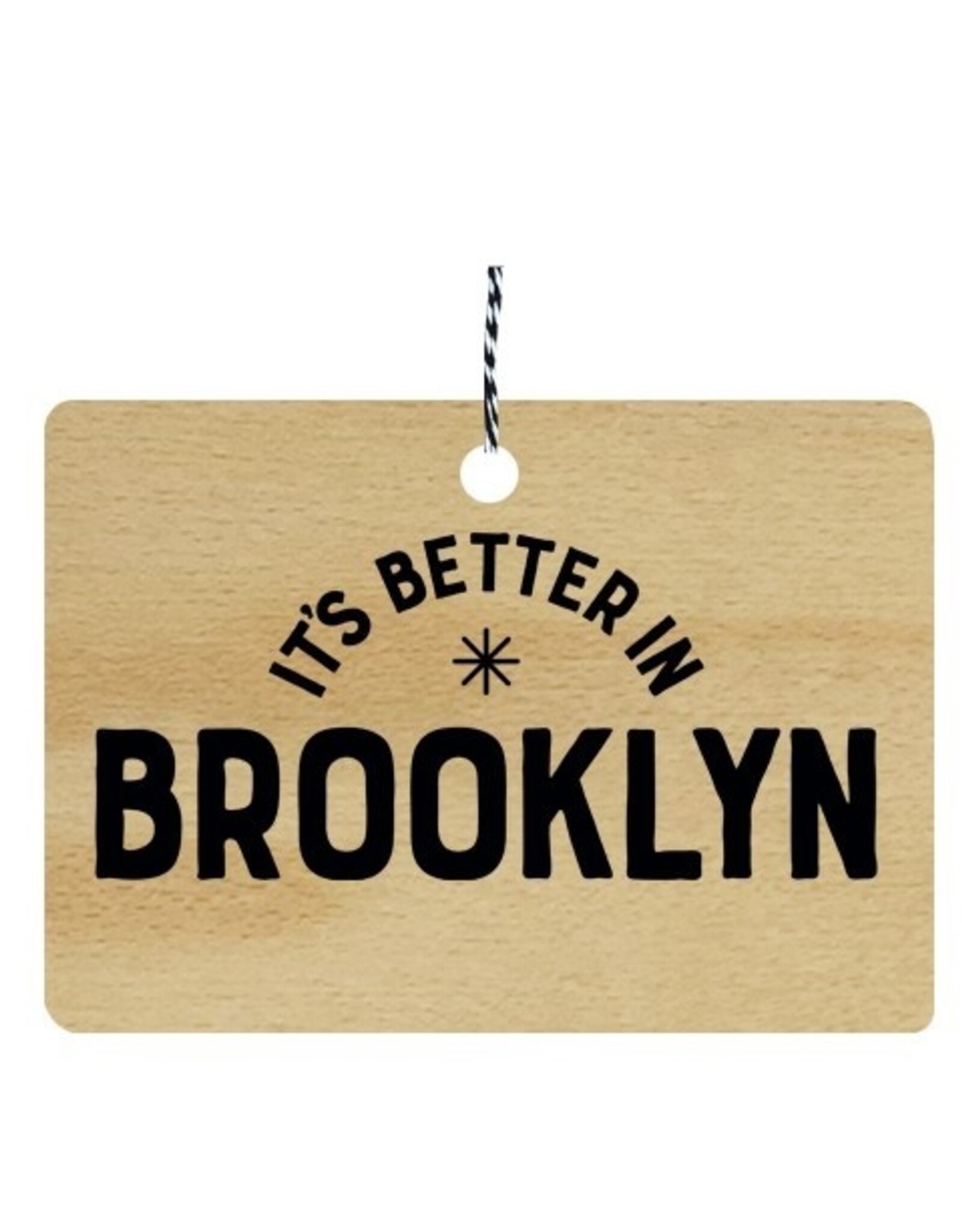 Rock Scissor Paper Ornament: Wood - "It's Better in Brooklyn"