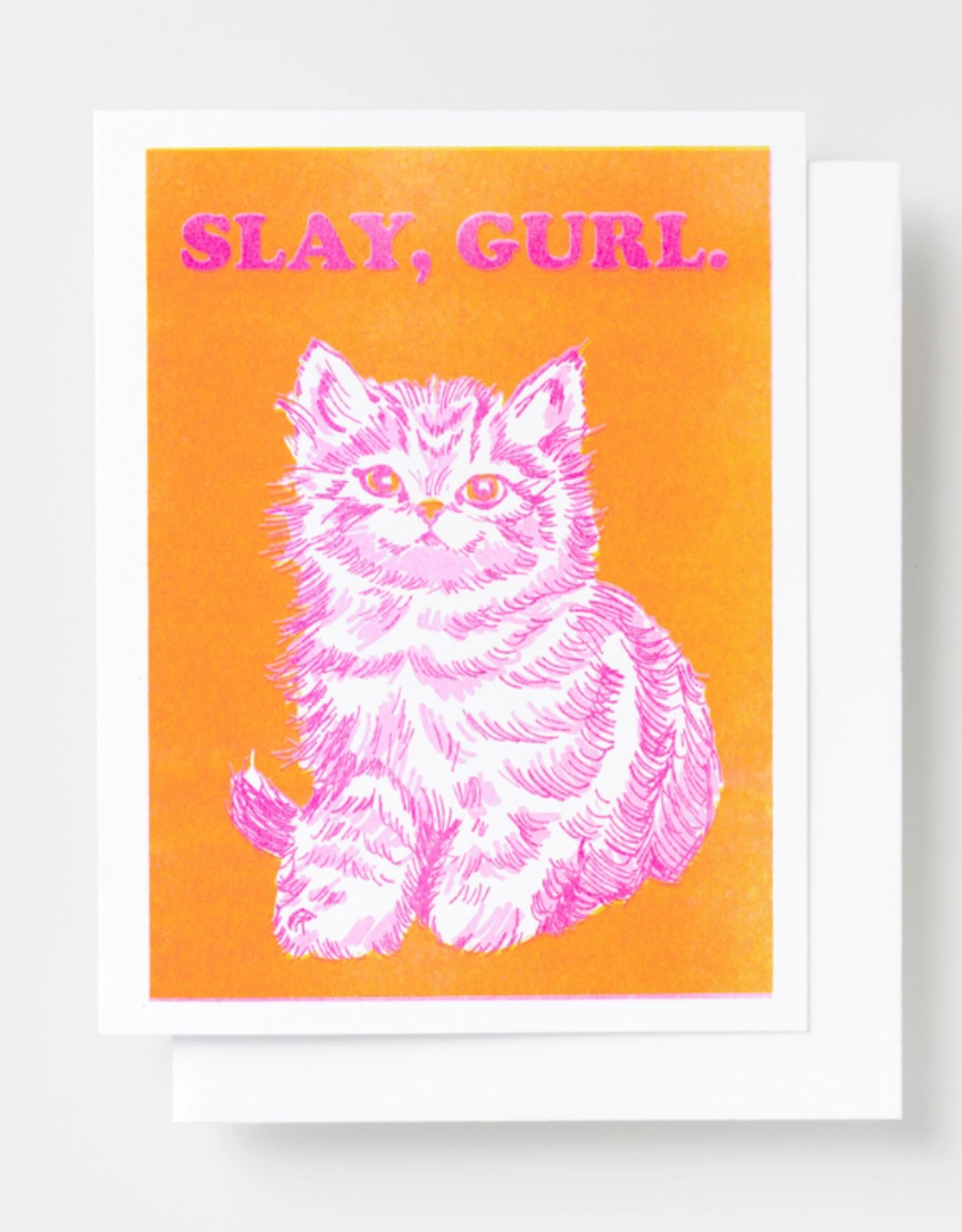 Yellow Owl Workshop Card - Blank: Slay Gurl Risograph Card
