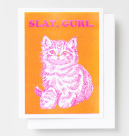 Yellow Owl Workshop Card - Blank: Slay Gurl Risograph Card