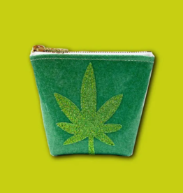 Julie Mollo! Julie Mollo Small Bag: Green with Weed Leaf