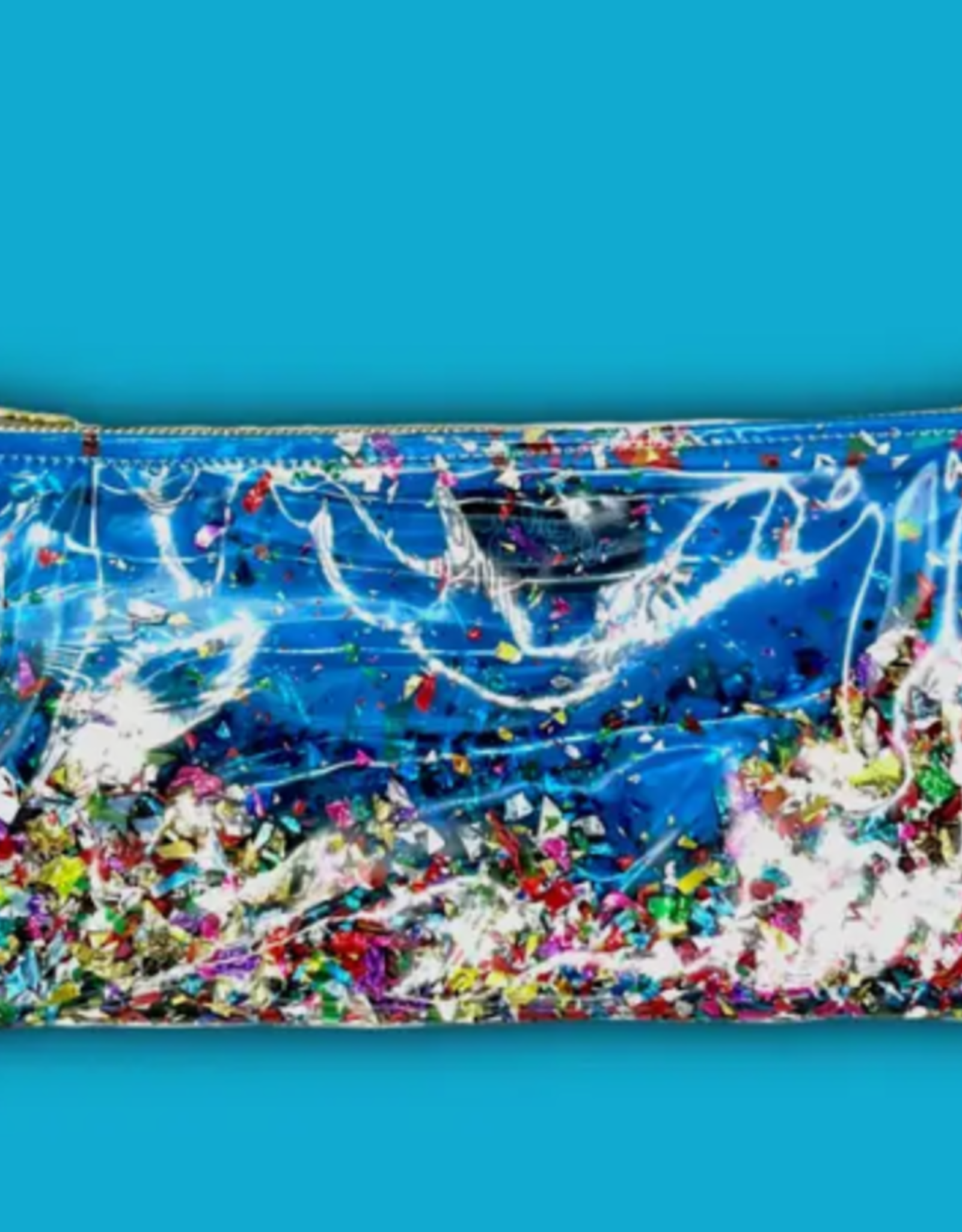 Julie Mollo! Julie Mollo Clutch: Clear Confetti (BLUE)