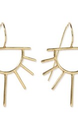 Ink + Alloy Earrings - Brass: Gretchen/Threader, Half Sun