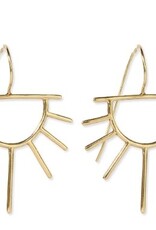 Ink + Alloy Earrings - Dangle: Brass Half Sun