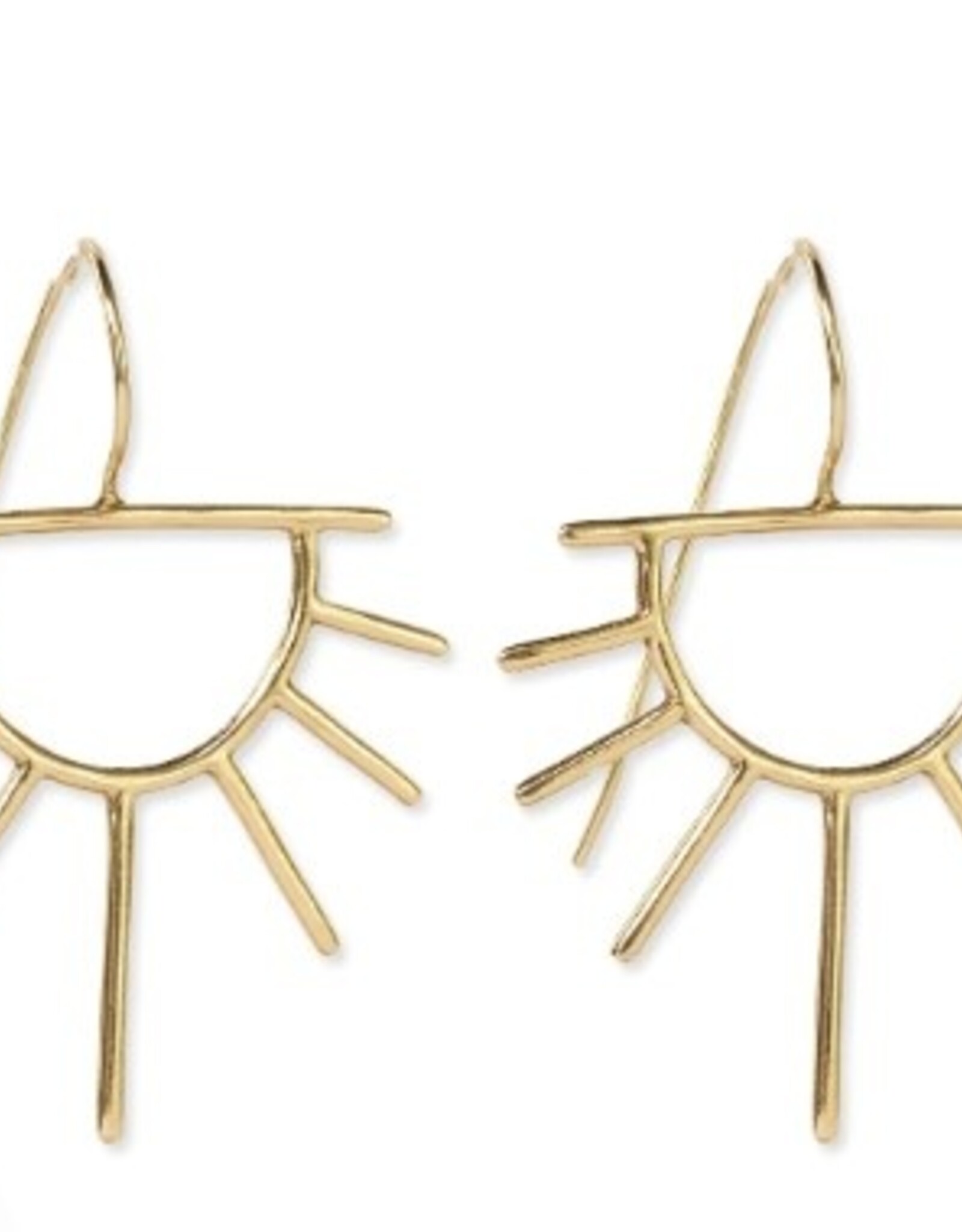 Ink + Alloy Earrings - Brass: Gretchen/Threader, Half Sun