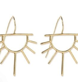 Ink + Alloy Earrings - Brass: Gretchen/Threader, Half Sun