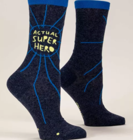 Blue Q Socks - Men's Crew: Actual Superhero