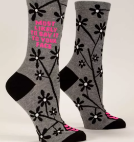 Blue Q Socks - Women's Crew: Say It To Your Face