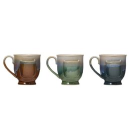 Creative Co-Op Glazed Mug with Tea Bag Holder - Asstd. Colors