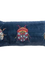 Creative Co-Op Pillow - Lumbar: Embroidered Beetles