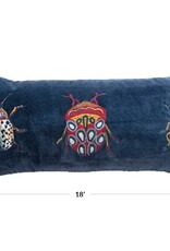 Creative Co-Op Pillow - Lumbar: Embroidered Beetles