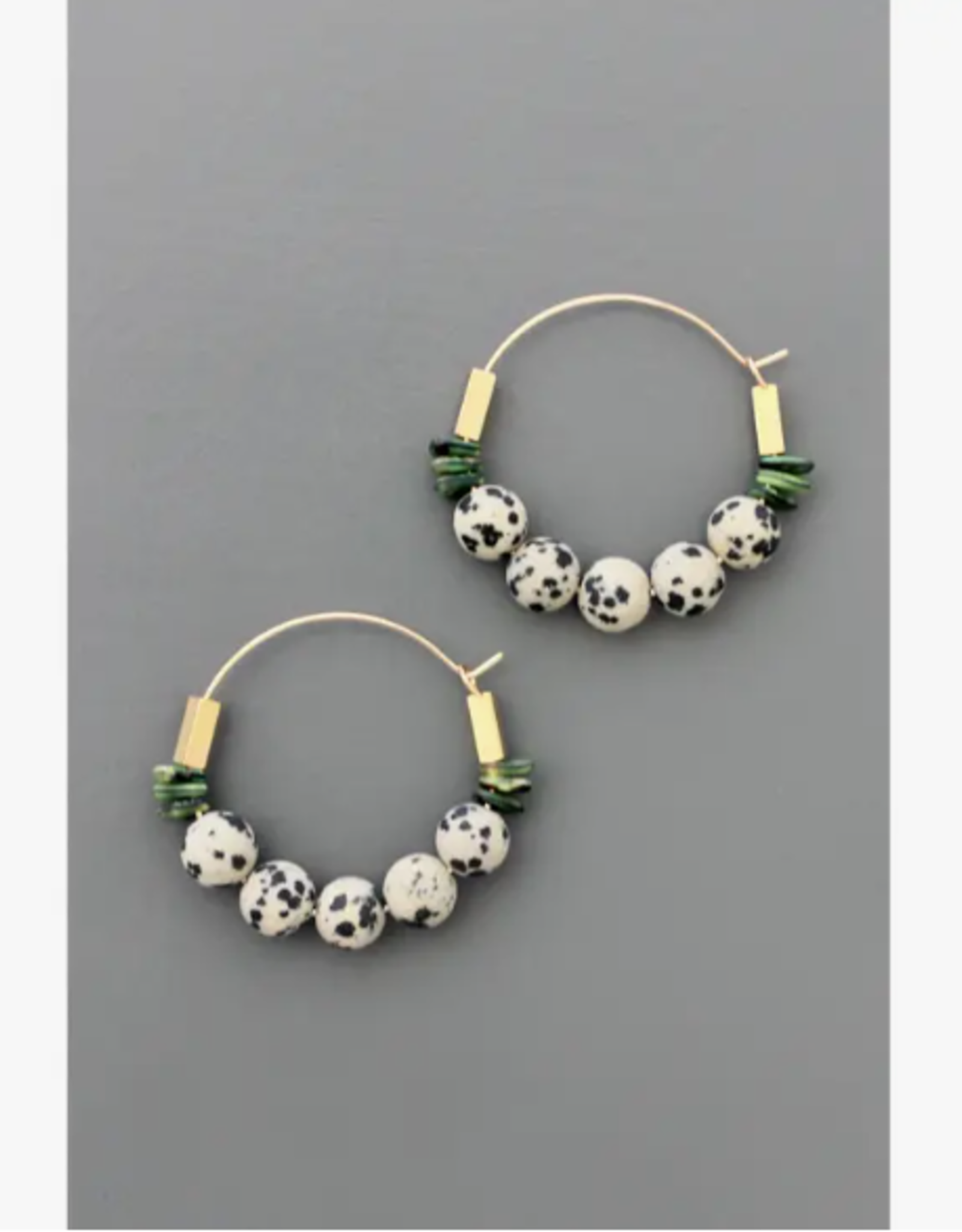 David Aubrey Earrings - Hoop: Dalmatian Stone