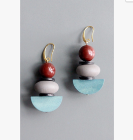 David Aubrey Earrings - Dangle: Wood & Acrylic