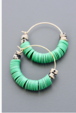 David Aubrey Earrings - Hoop: Mint Green & Dalmatian