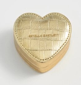 Estella Bartlett Mini Heart Jewelry Box - Gold Croc