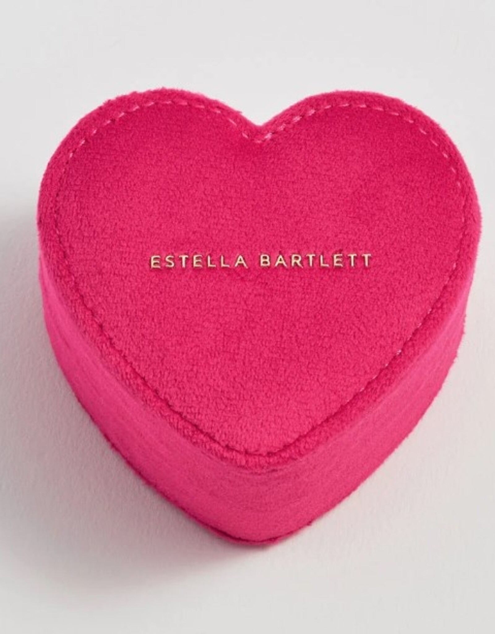 Estella Bartlett Mini Heart Jewelry Box - Hot Pink Velvet