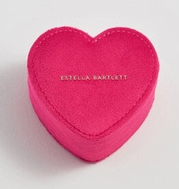 Estella Bartlett Mini Heart Jewelry Box - Hot Pink Velvet