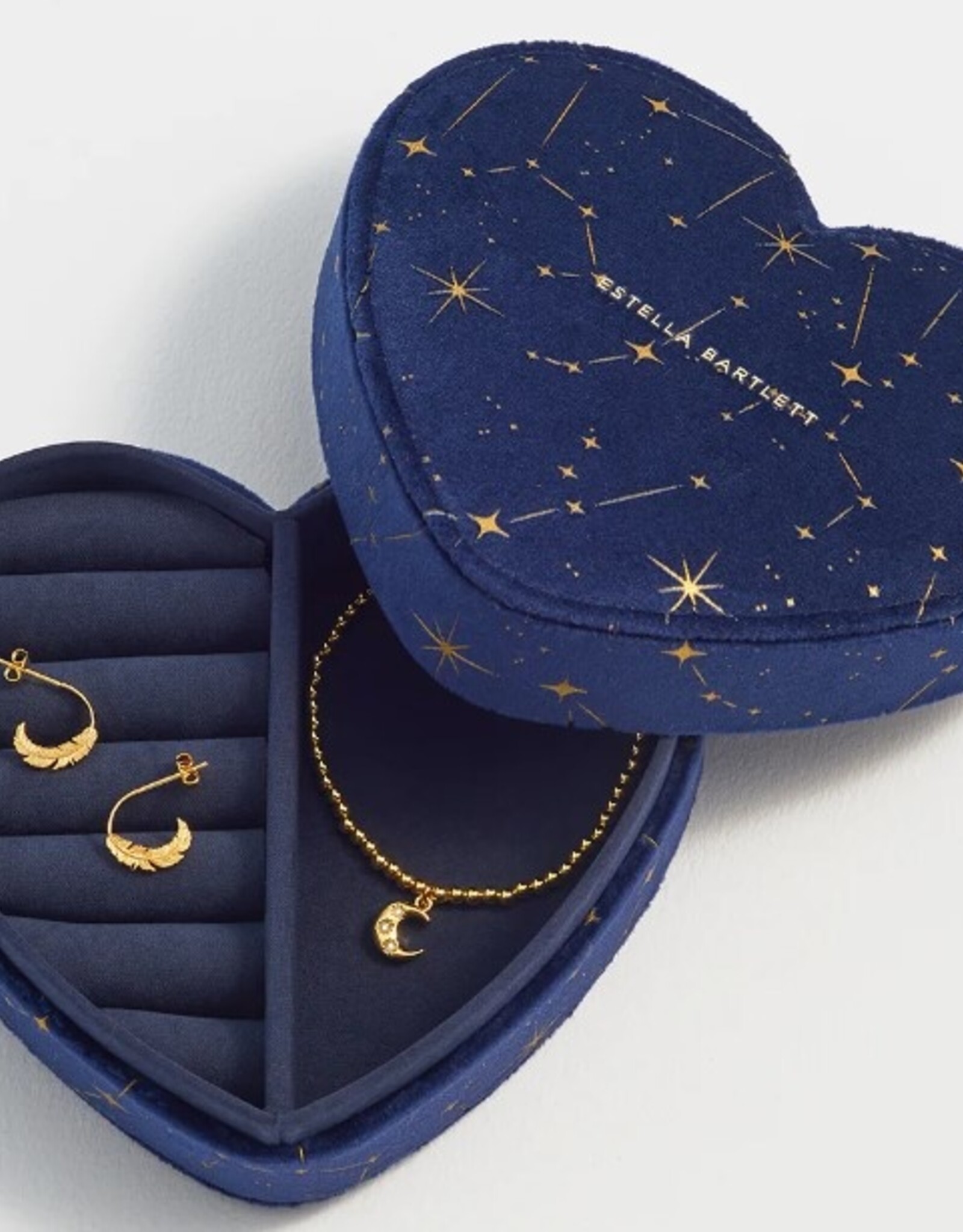 Estella Bartlett Heart Jewelry Box - Celestial Navy