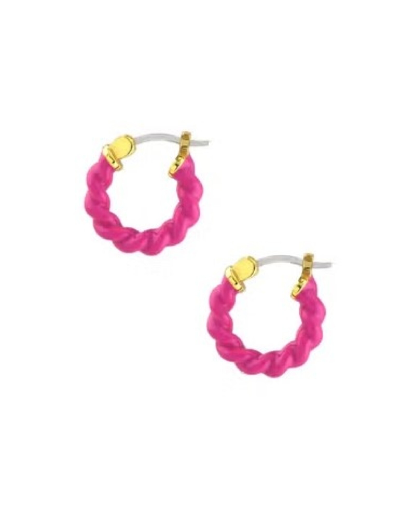 Kris Nations Earrings - Hoop: Kris Twisted Enamel - Magneta