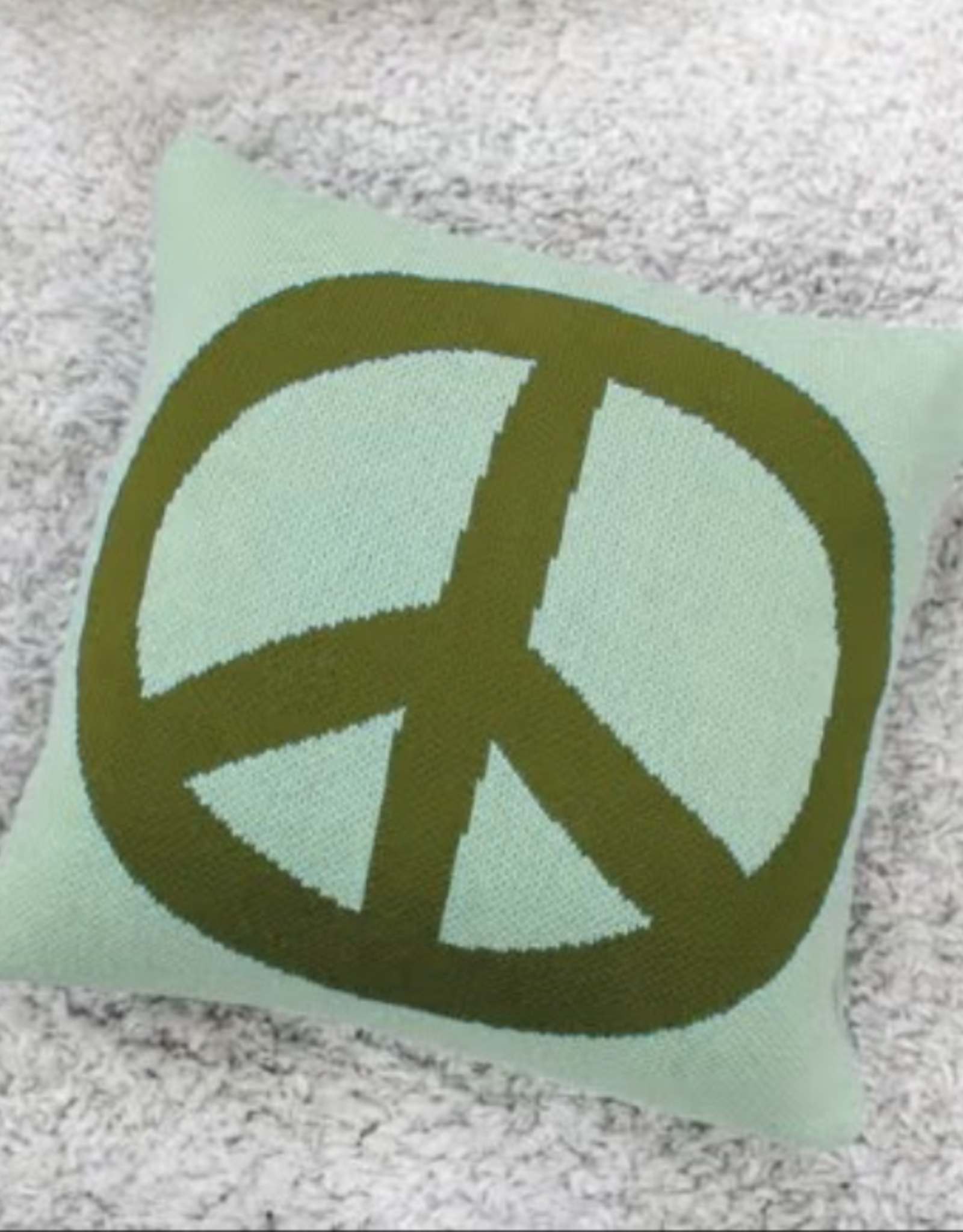 Calhoun & Co Pillow - Peace Sign Sage & Green