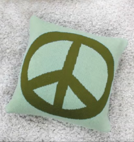 Calhoun & Co Pillow - Peace Sign Sage & Green