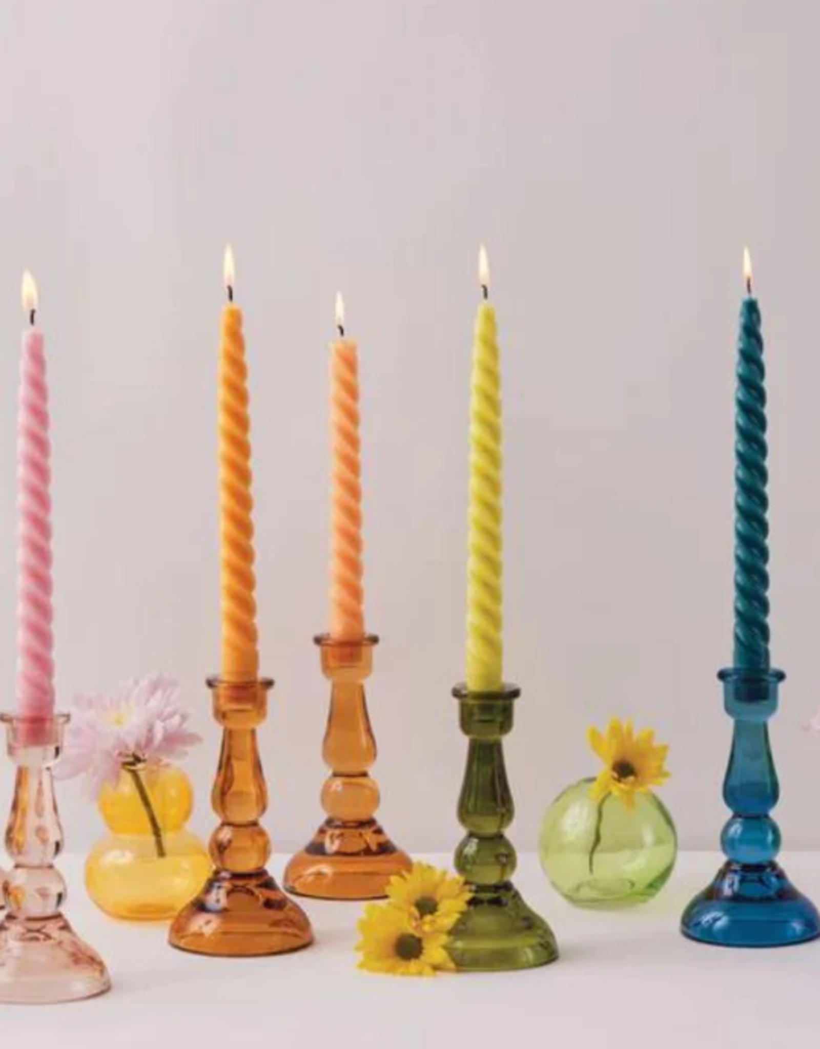 Paddywax Candle Holder - Tall Colorful Glass: