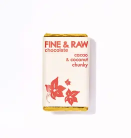 Fine & Raw Chocolate Chocolate Bar: 1.5 oz. Cacao & Coconut Chunky