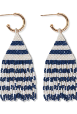 Ink + Alloy Earrings - Dangle: James/Mini Hoop w/ Beaded Fringe,