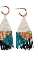 Ink + Alloy Earrings - Dangle: James/Mini Hoop w/ Beaded Fringe,