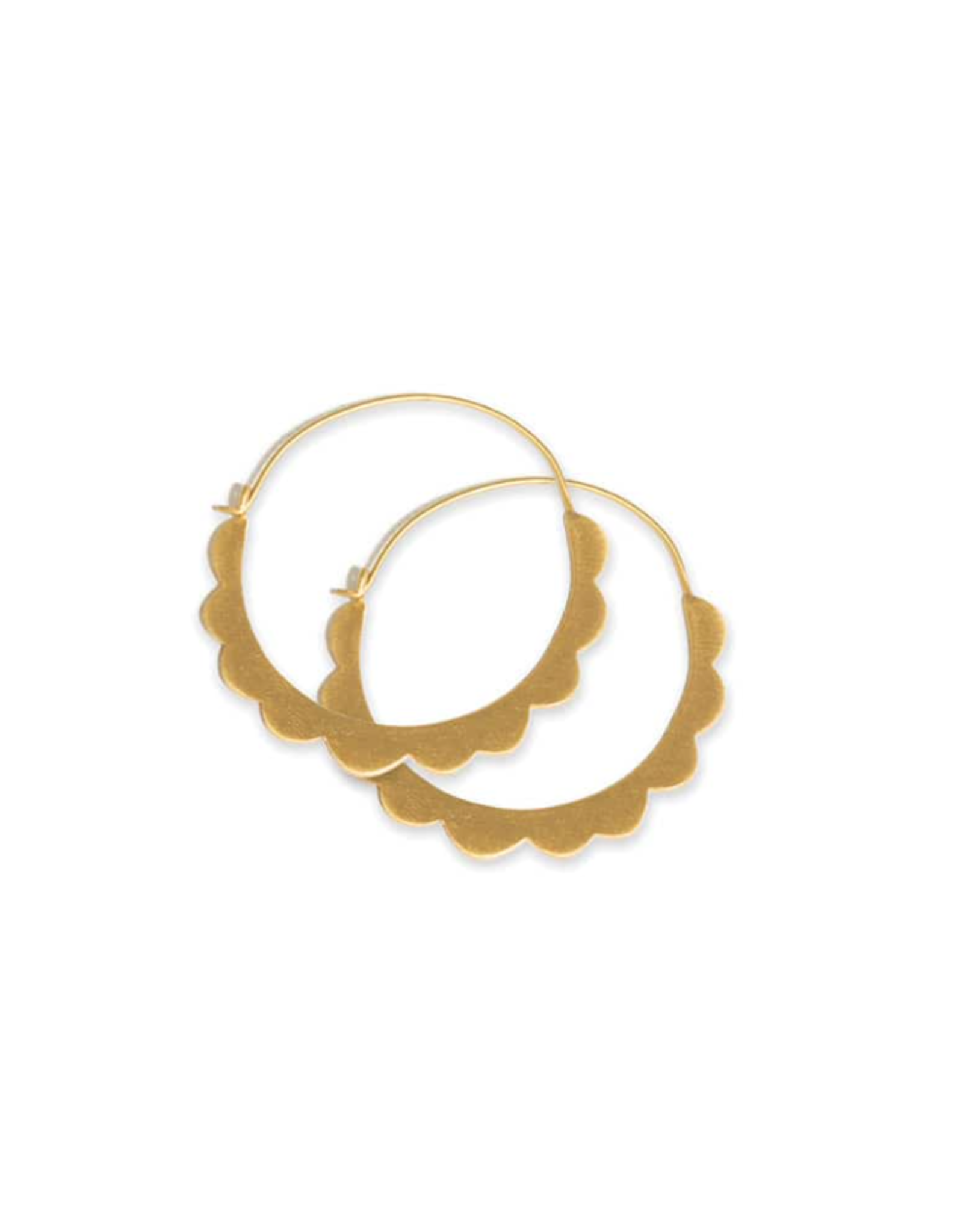 Ink + Alloy Earrings - Brass: Stephanie/Hoop, Scallop
