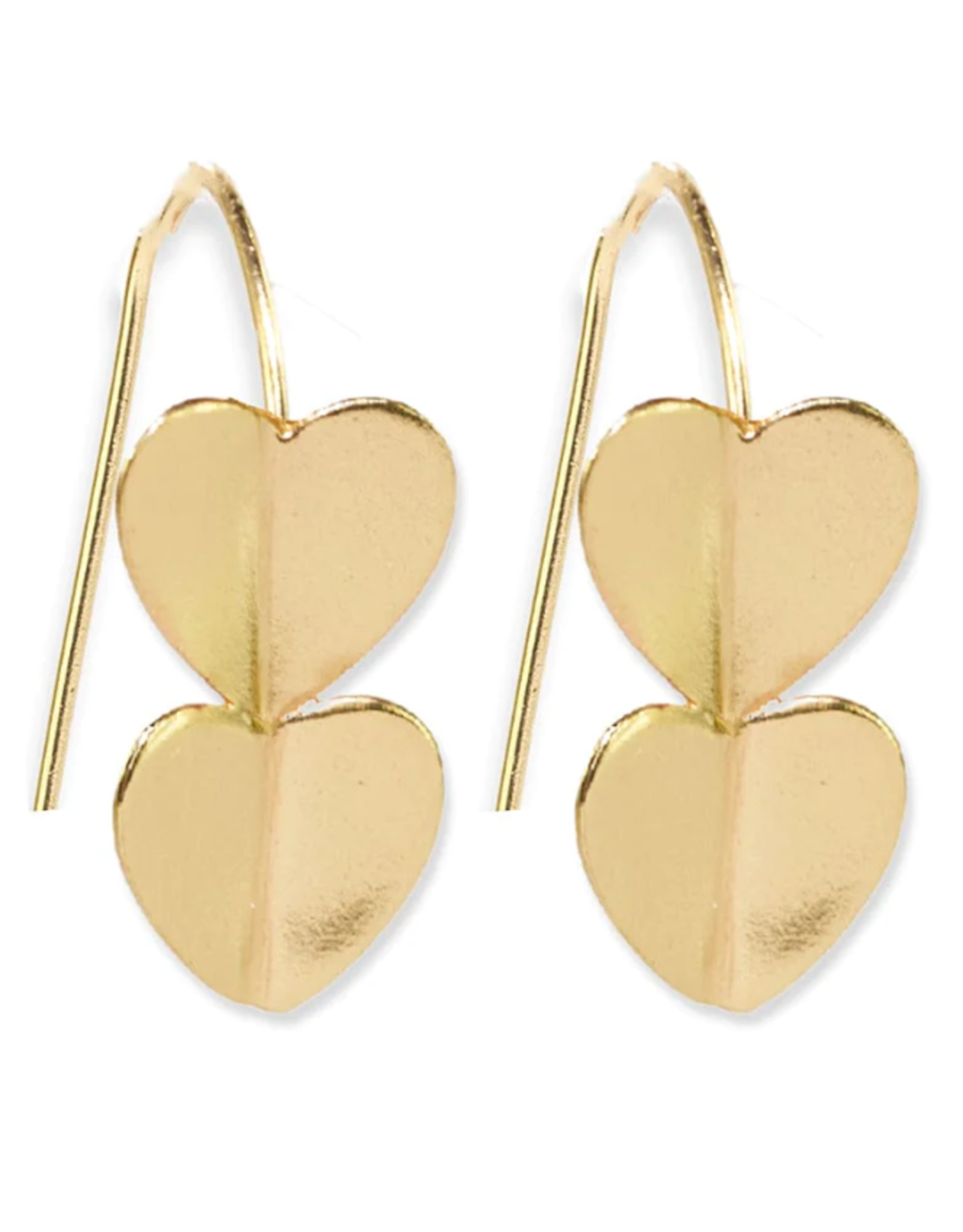 Ink + Alloy Earrings - Brass: Gretchen/Threader, Double Heart
