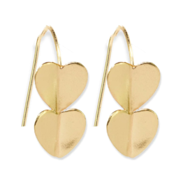 Ink + Alloy Earrings - Brass: Gretchen/Threader, Double Heart