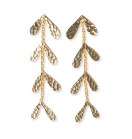 Ink + Alloy Earrings - Brass: Autumn/Dangle, Weeping Willow