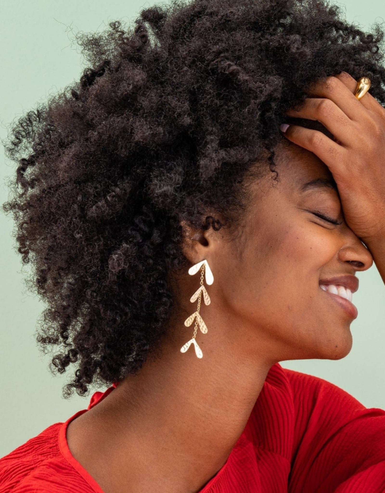 Ink + Alloy Earrings - Brass: Autumn/Dangle, Weeping Willow