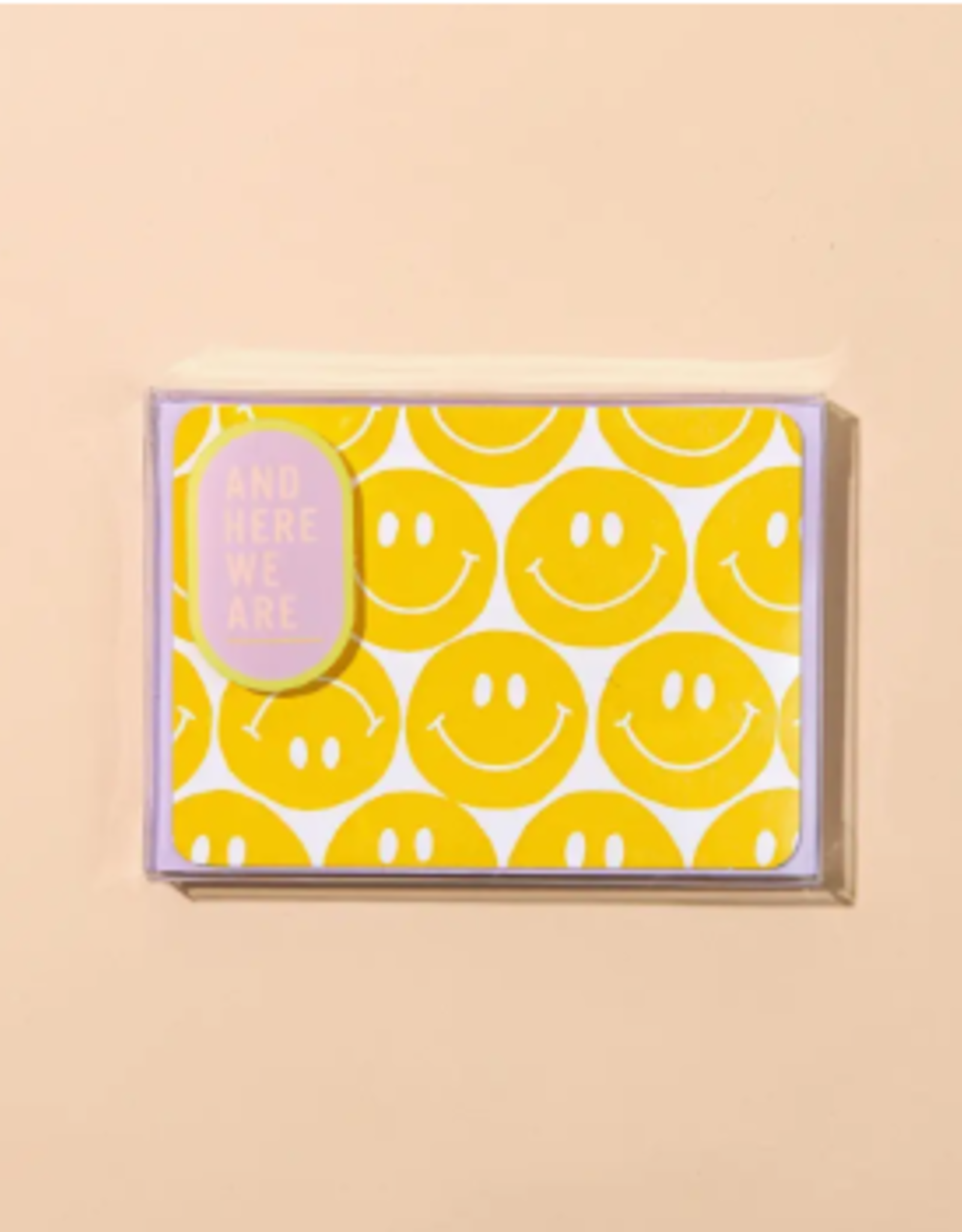 And Here We Are Card - Boxed: Yellow Big Smileys