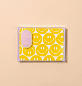 And Here We Are Card - Boxed: Yellow Big Smileys