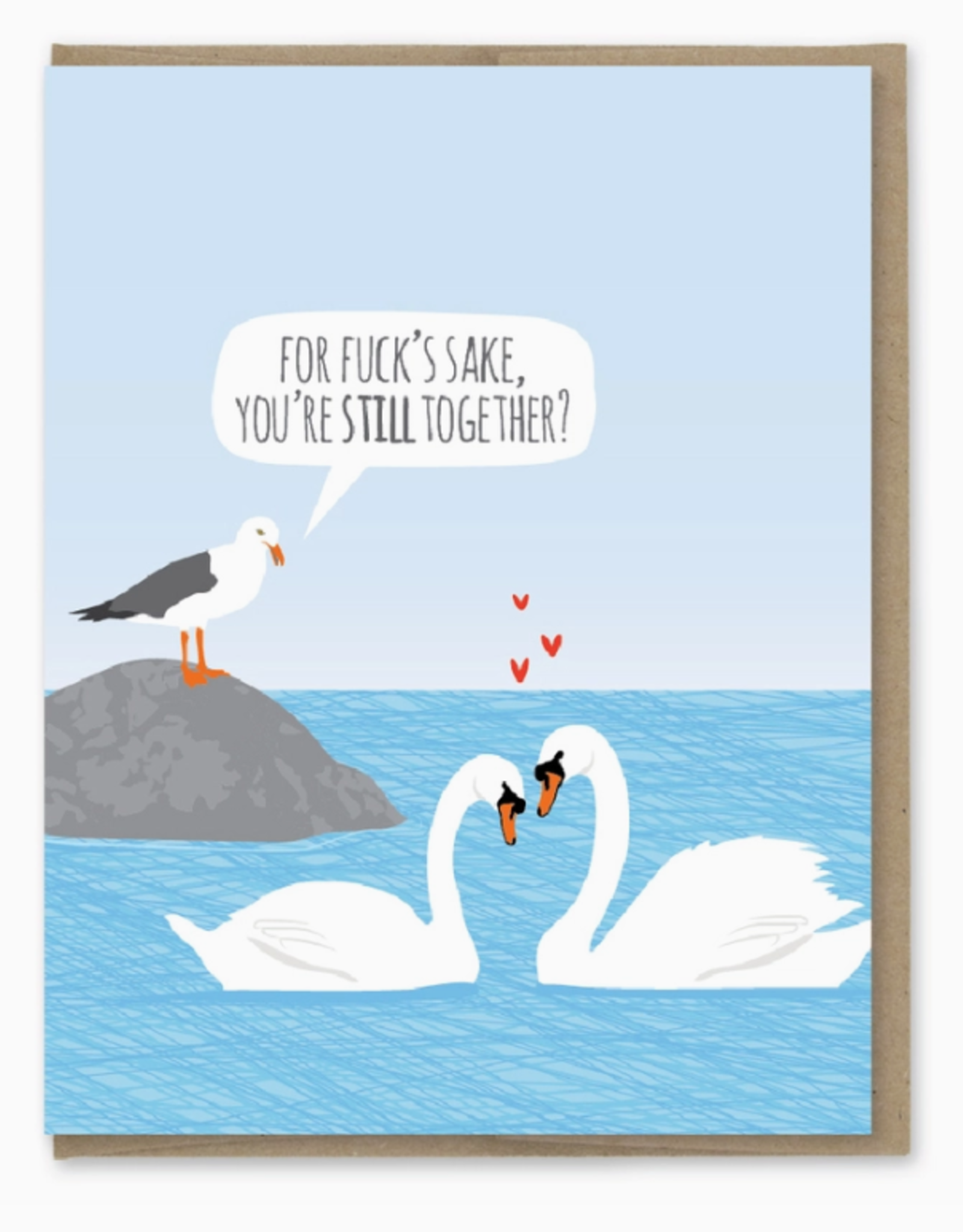 Modern Printed Matter Card - Love: Anniversary Swans Still Together