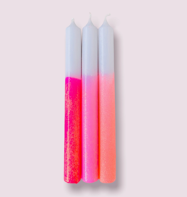 Pink Stories Taper Candle - Dip Dye Glitter: Girls Night