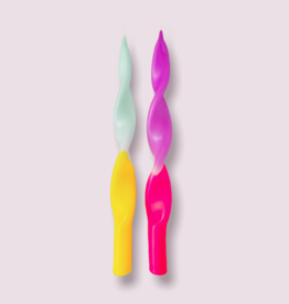 Pink Stories Tapered Candles - Dip Dye Curly: Miami Edition, Blue