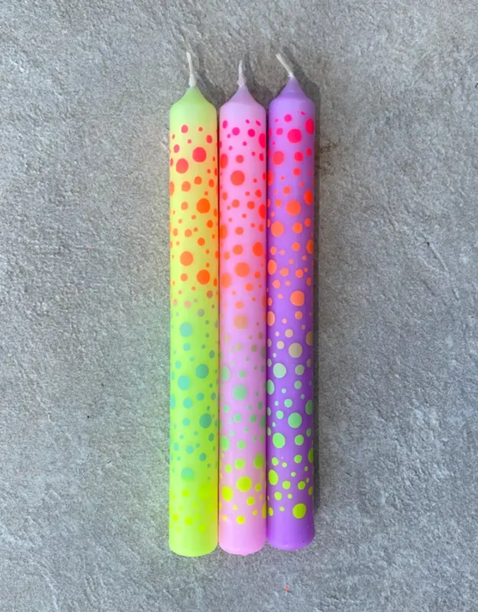 Pink Stories Tapered Candles - Graphic Lights dots