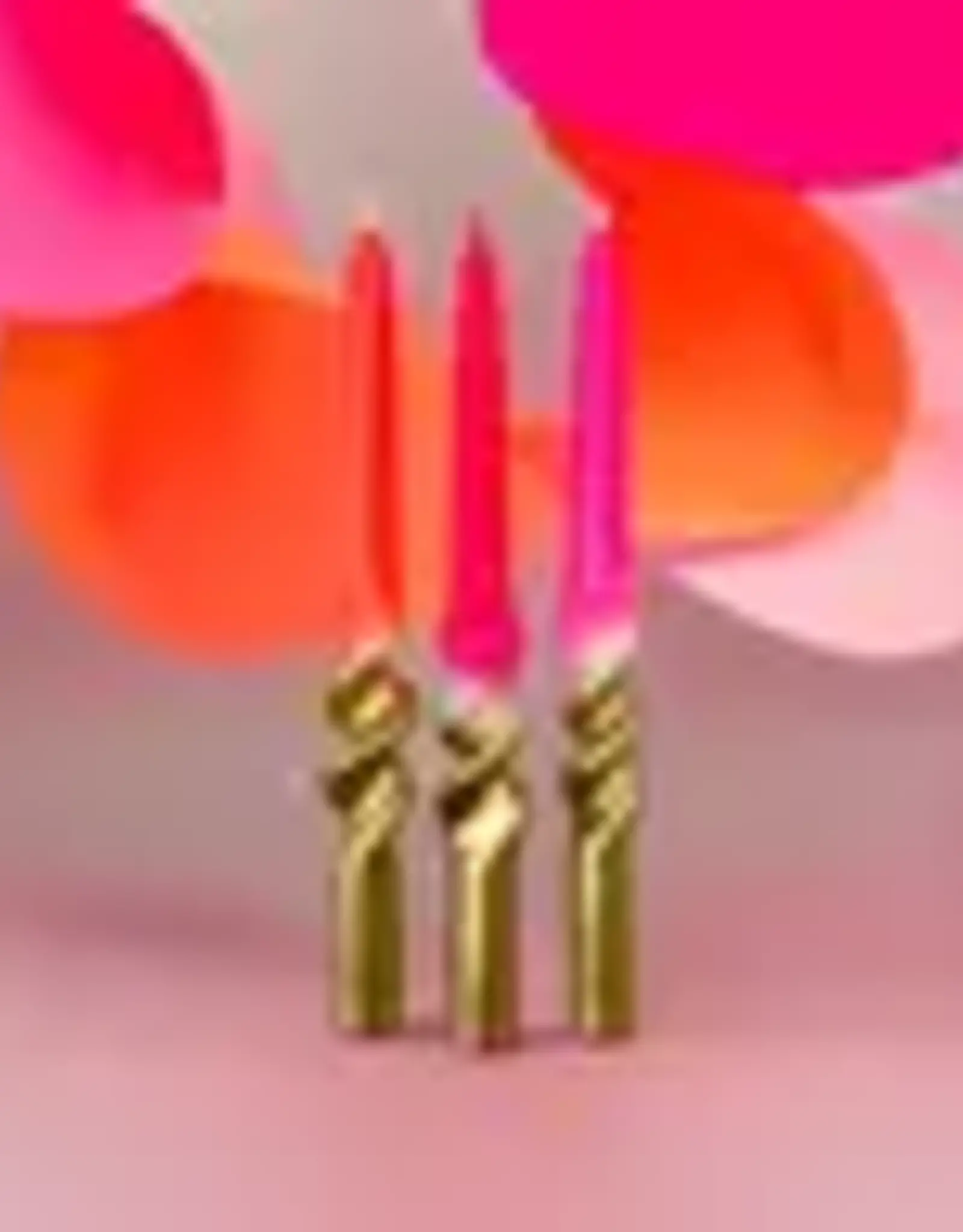 Pink Stories Tapered Candles - Dip Dye Swirl: Golden Hour