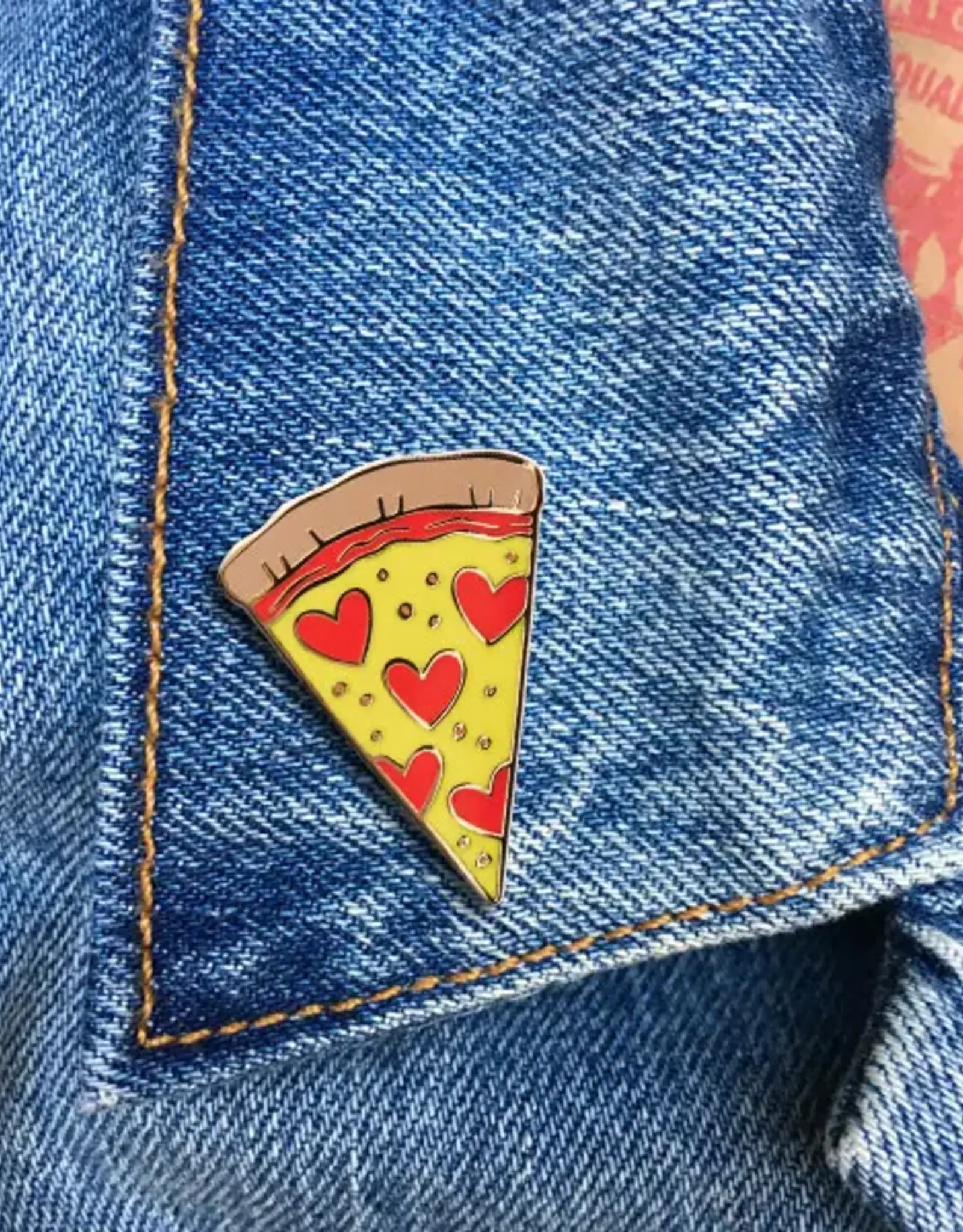 The Found Enamel Pin: Pizza With Hearts