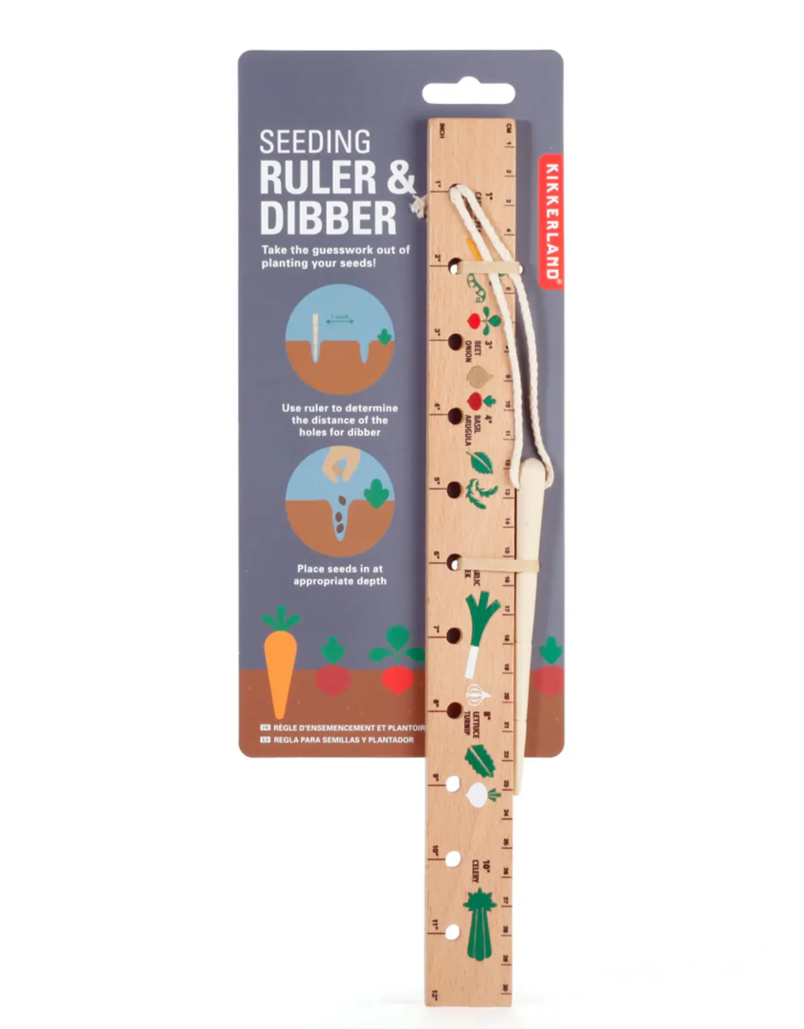 Kikkerland Seeding Ruler and Dibber